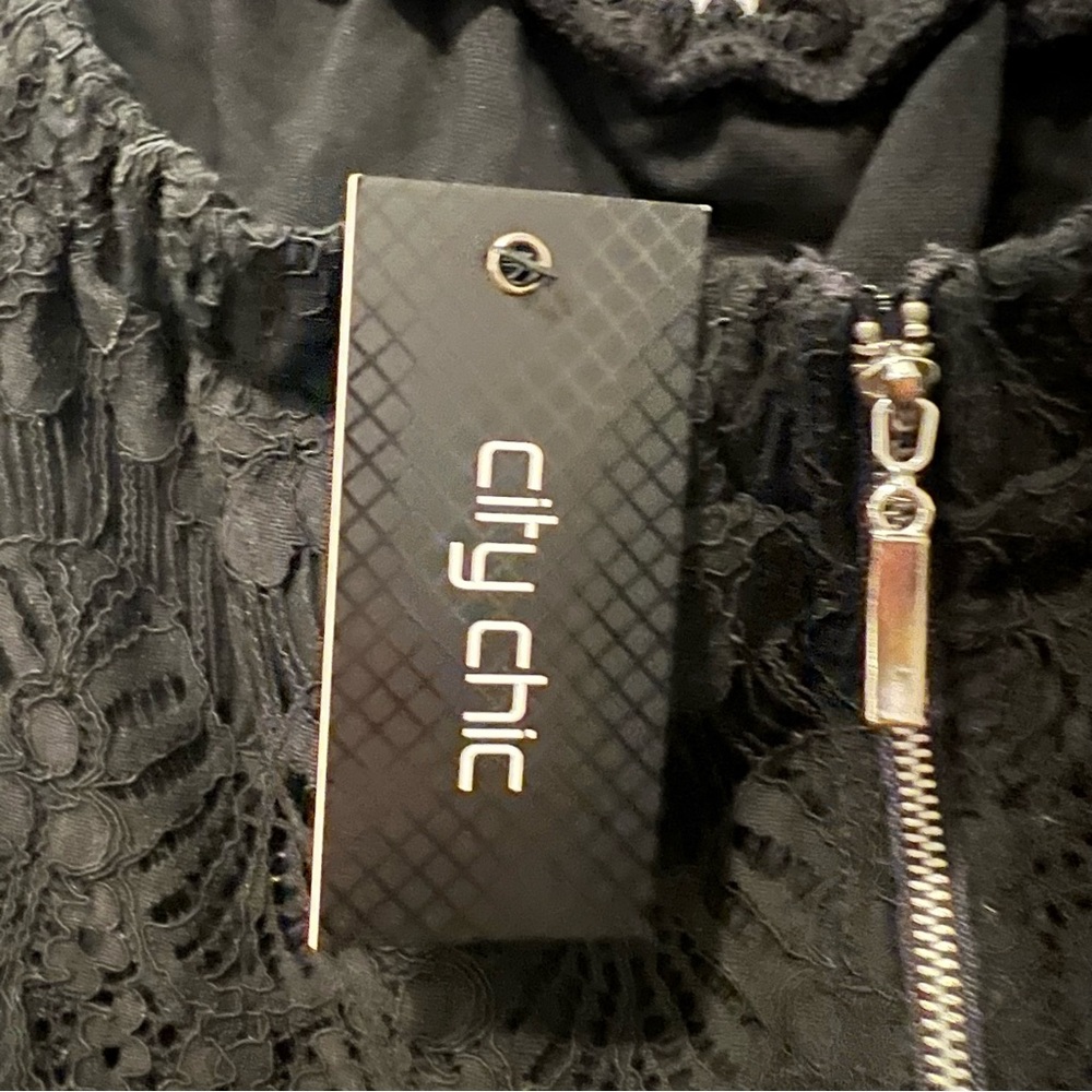 NWT City Chic Black Lace Off Shoulder Dress - Picture 8 of 9